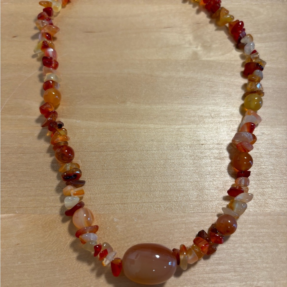 Amber Chip necklace with beads
